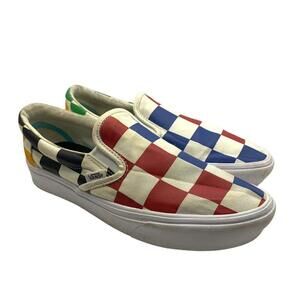 Vans Large Checkered Slip On Shoes Multicolor Sneakers 721356 *Rare* M 6.5 W 8​​